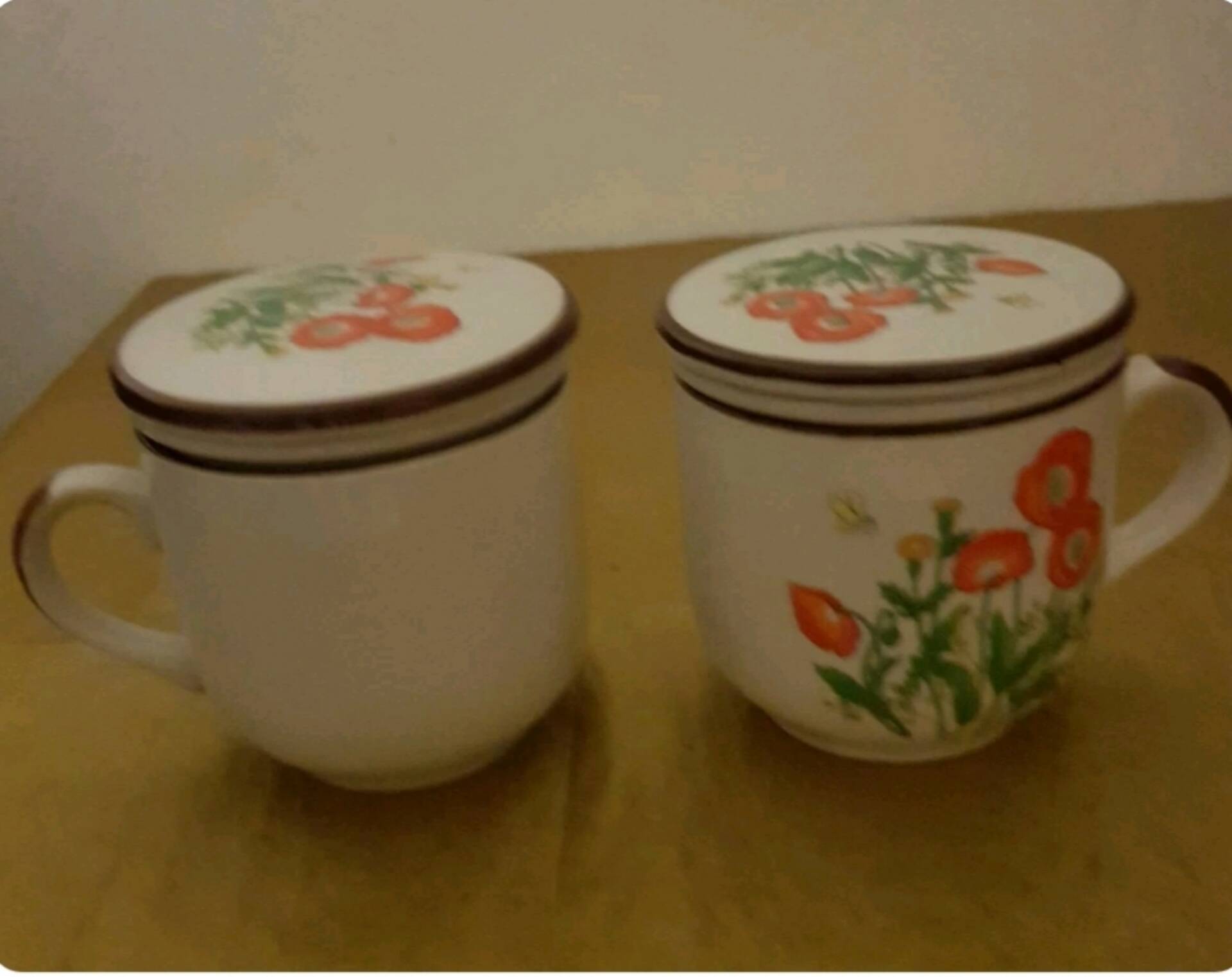 2 tea/herbal tea cups with infuser and lids
