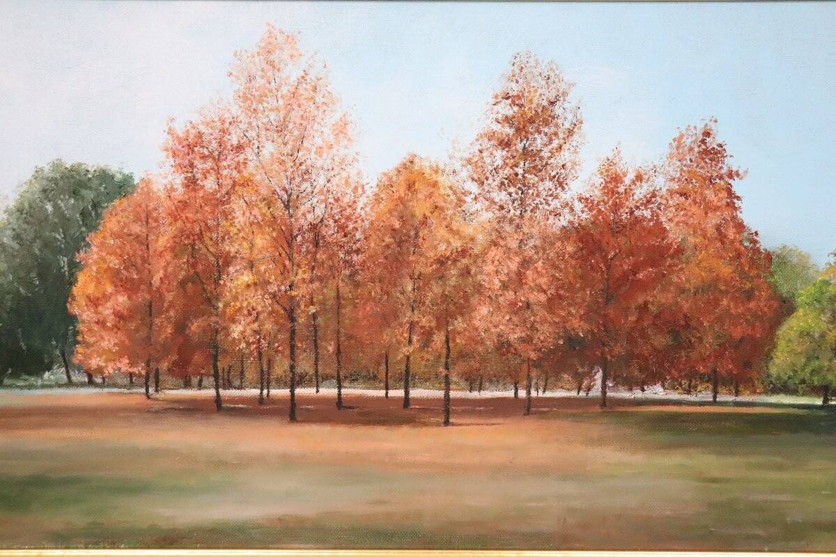 Autumn Landscape, Oil On Canvas Cardboard, Italy 20th Century