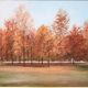 Autumn Landscape, Oil On Canvas Cardboard, Italy 20th Century