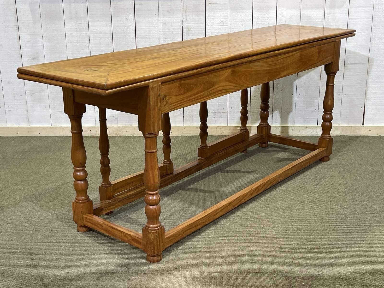 Large folding blond mahogany console - Indian work from the 1980s