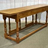 Large folding blond mahogany console - Indian work from the 1980s