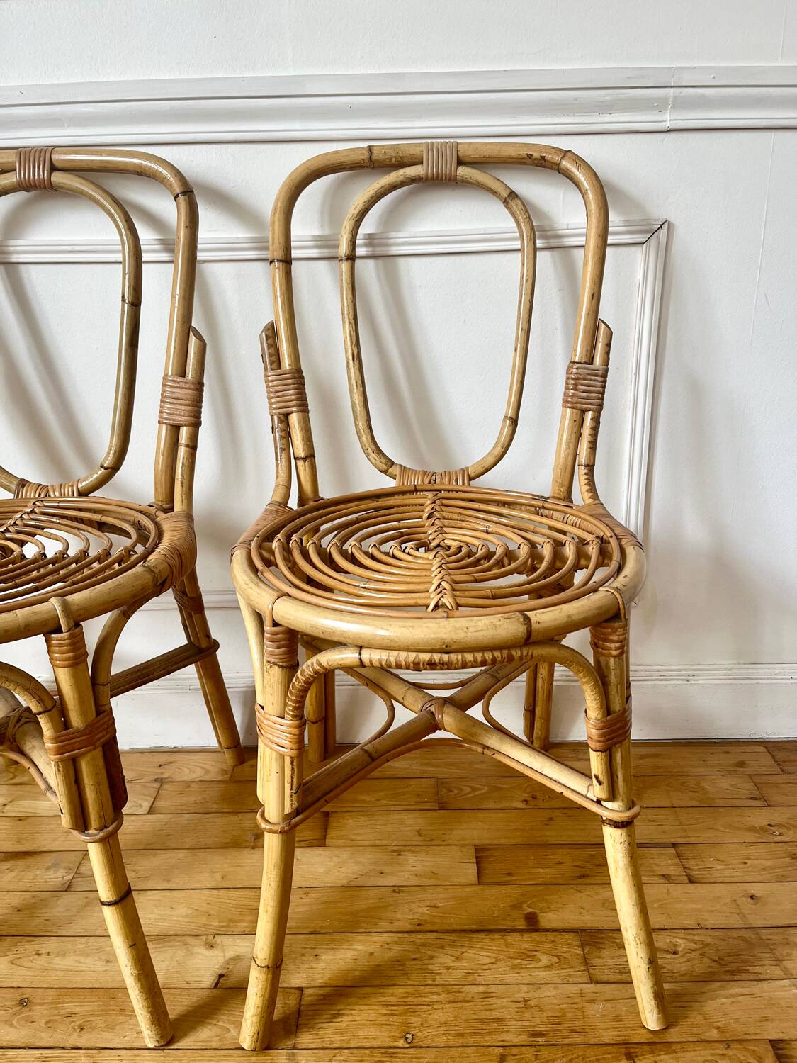 Pair of vintage rattan chairs