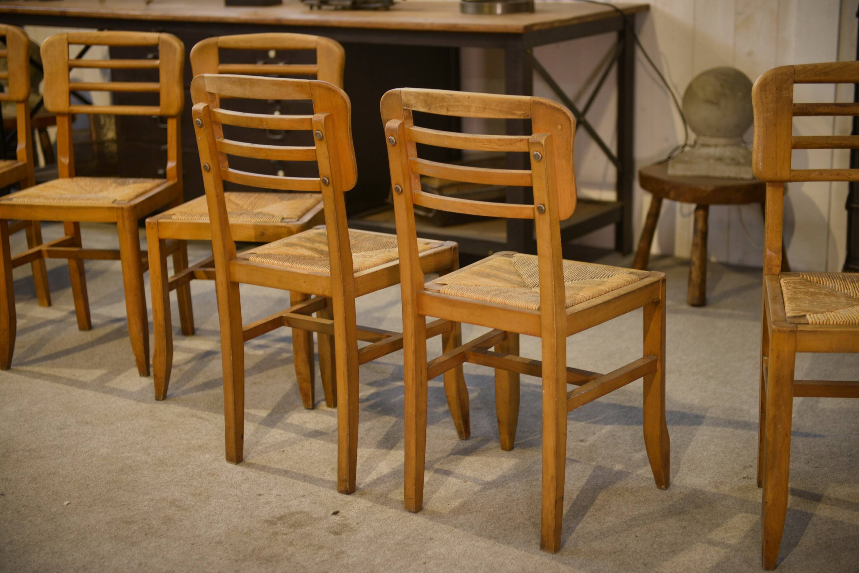 Ensemble de 6 chaises Pierre Cruège 1950’s