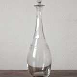 Carafe ancienne en cristal gravé frise feuilles de lauriers