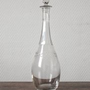 Antique crystal carafe engraved with a laurel leaf frieze
