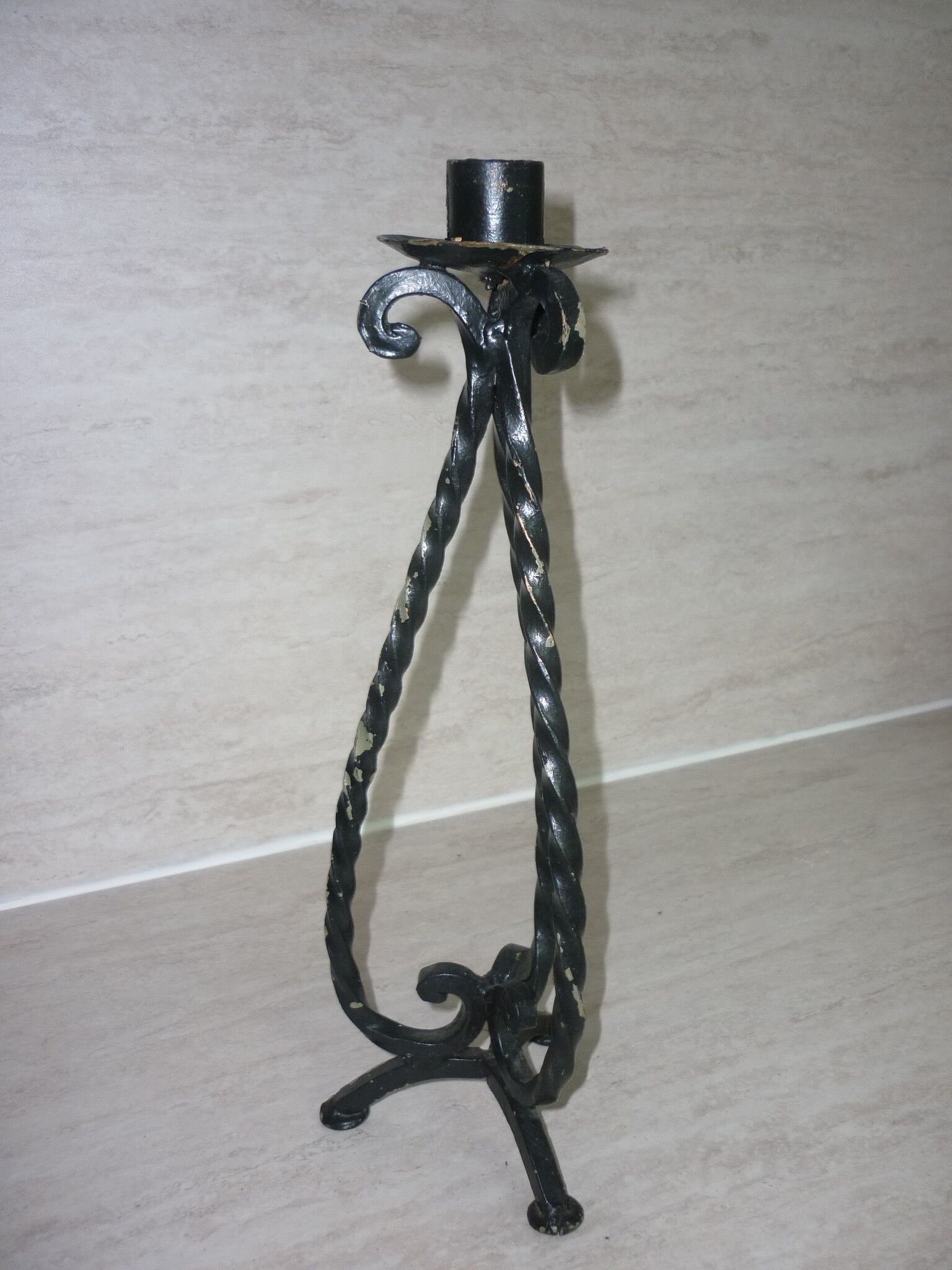 Wrought iron candle holder