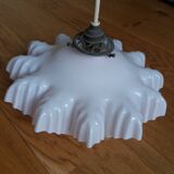 Opaline pendant light with claw and ceiling rose