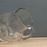 Carafe en verre bullé soufflé