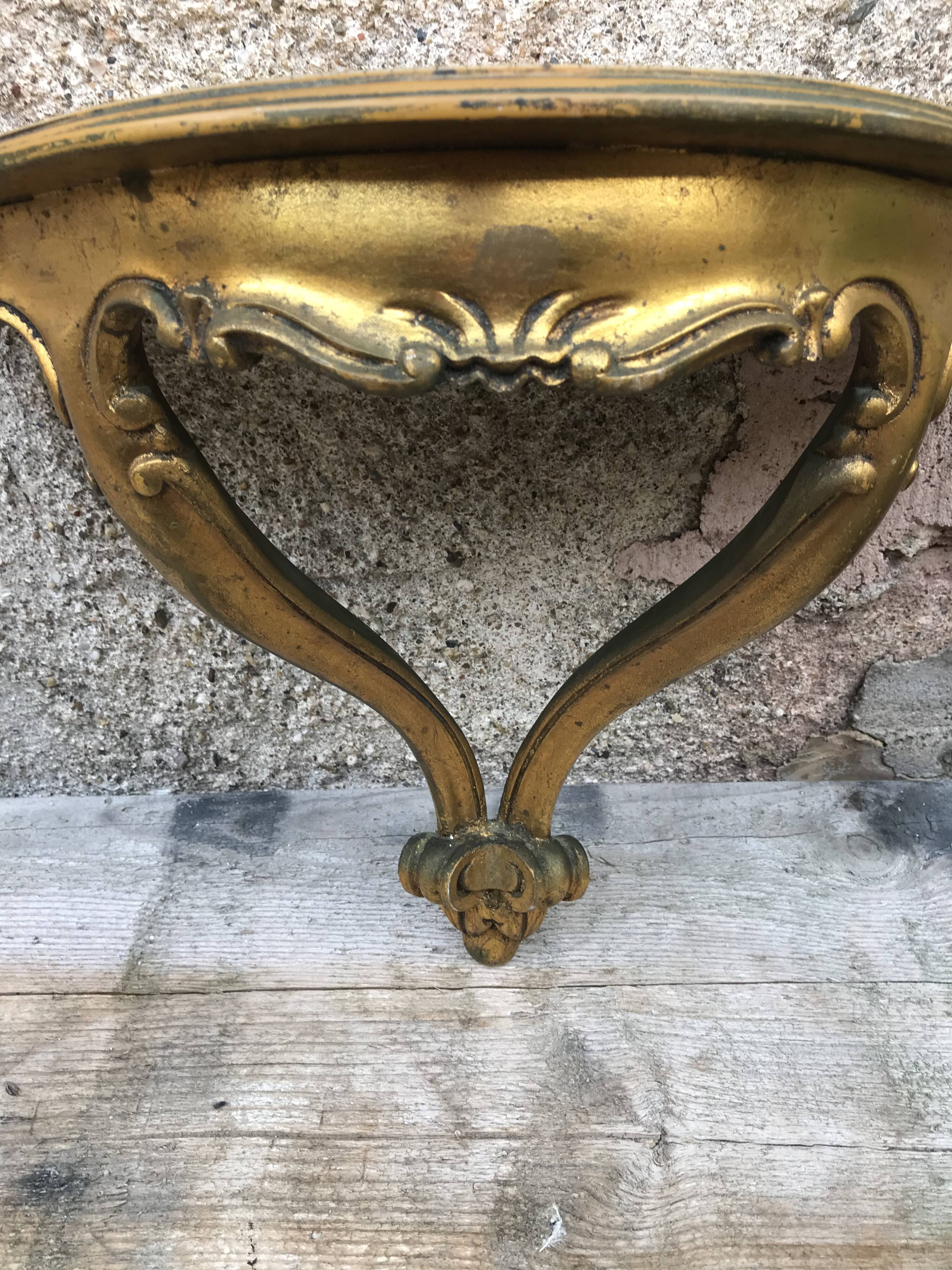 Console murale dorée vintage