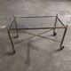 Rolling coffee table in vintage gilded bronze