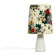 Large elegant 1960s KPM table lamp in porcelain and pleated silk lampshade