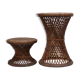 Stools tam-tam in rattan and wicker of the 1970s