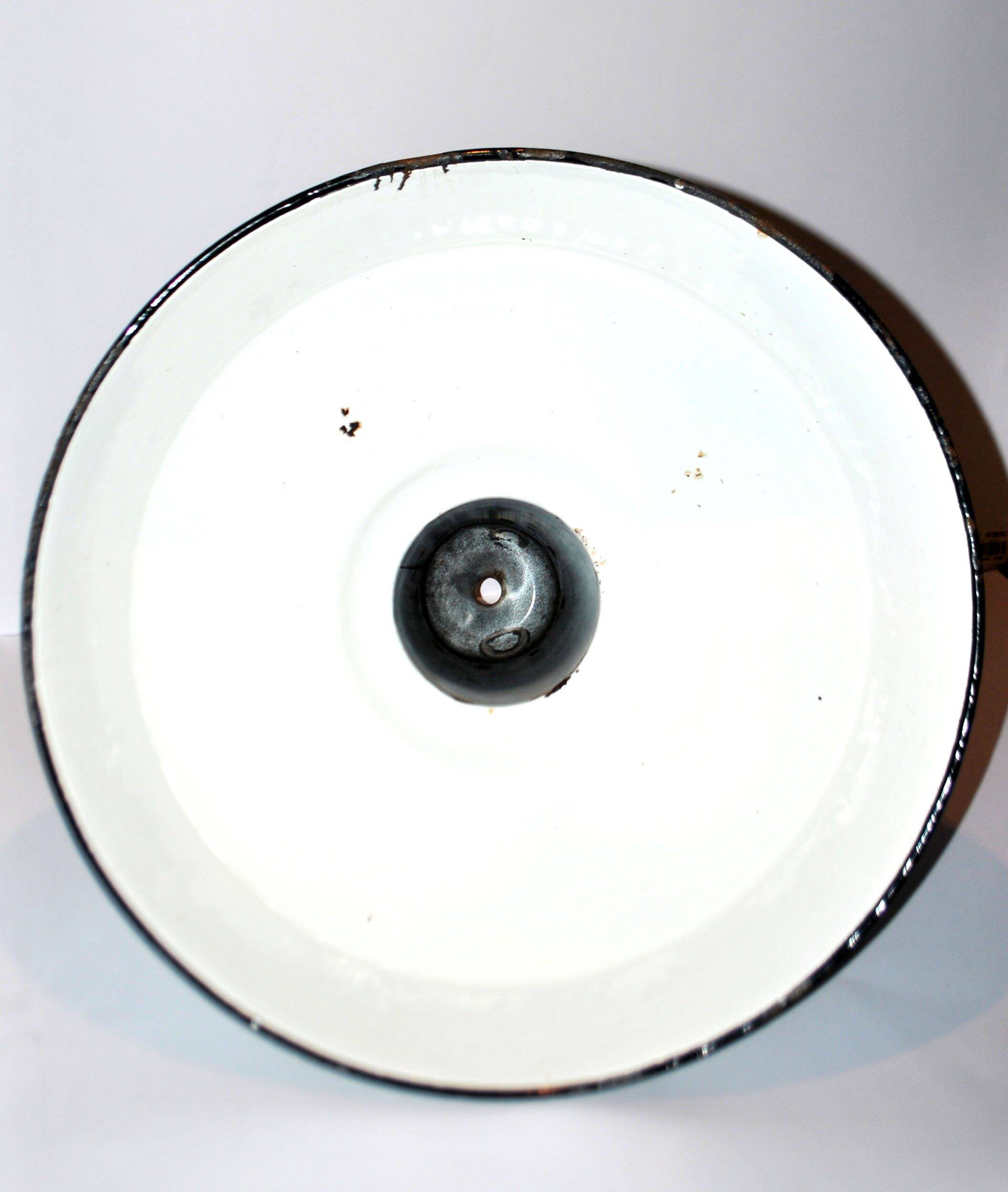 Green enamelled sheet metal workshop lamp – Industrial Farmhouse pendant light 41cm