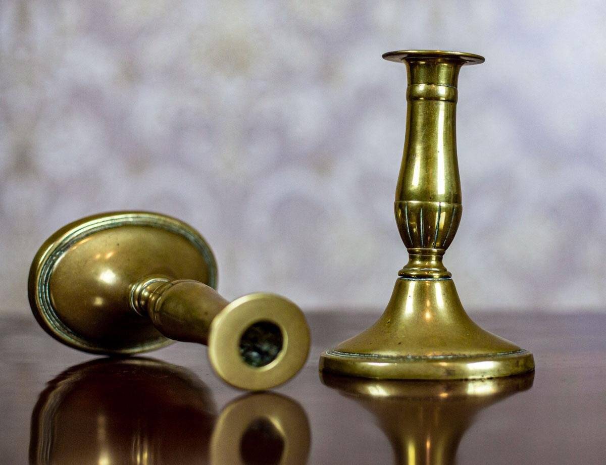 Brass Candleholders, 1939, Set of 2