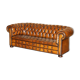 Chesterfield leather sofa, Art Deco style, fully restored.