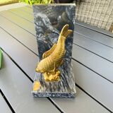 Pair of marble and brass bookends