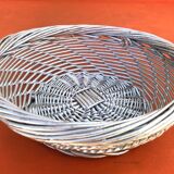 Silver grey woven wicker basket