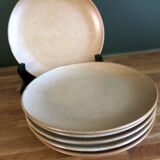 6 stoneware dessert plates from "Grés Village" in very good condition