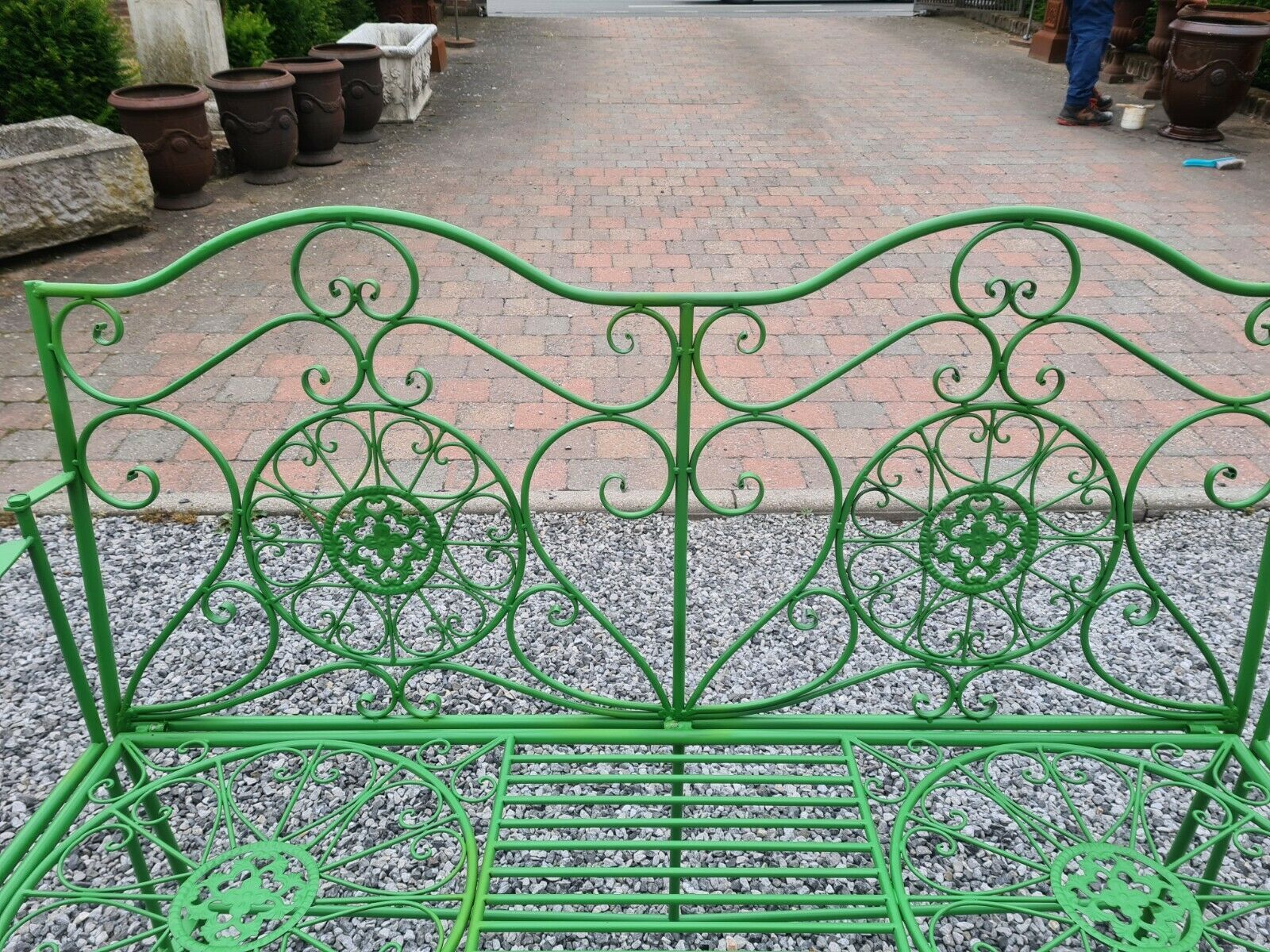 Iron garden bench