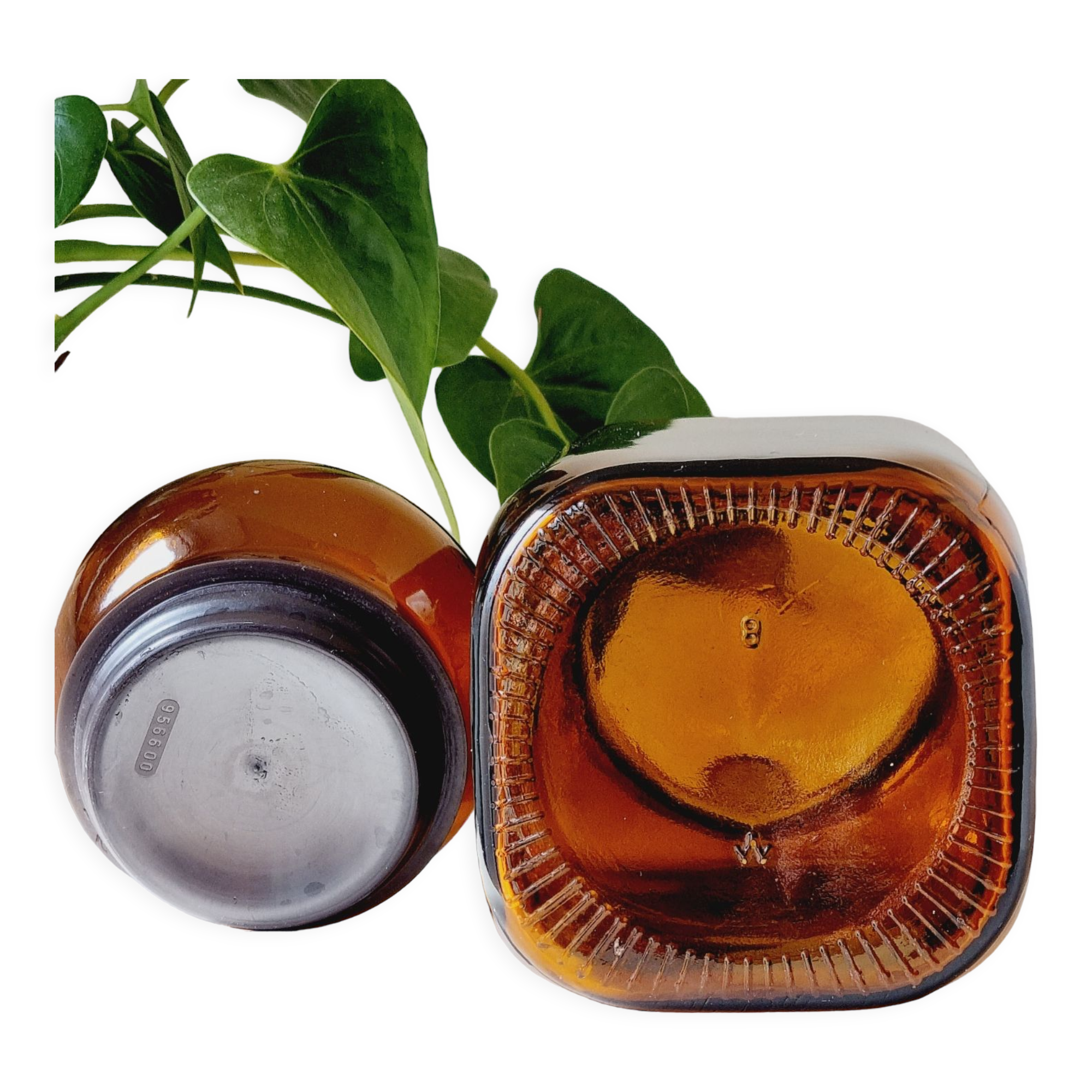 Dark amber glass bottle