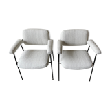 Pair of chairs CM197 by Pierre Paulin, in curly wool