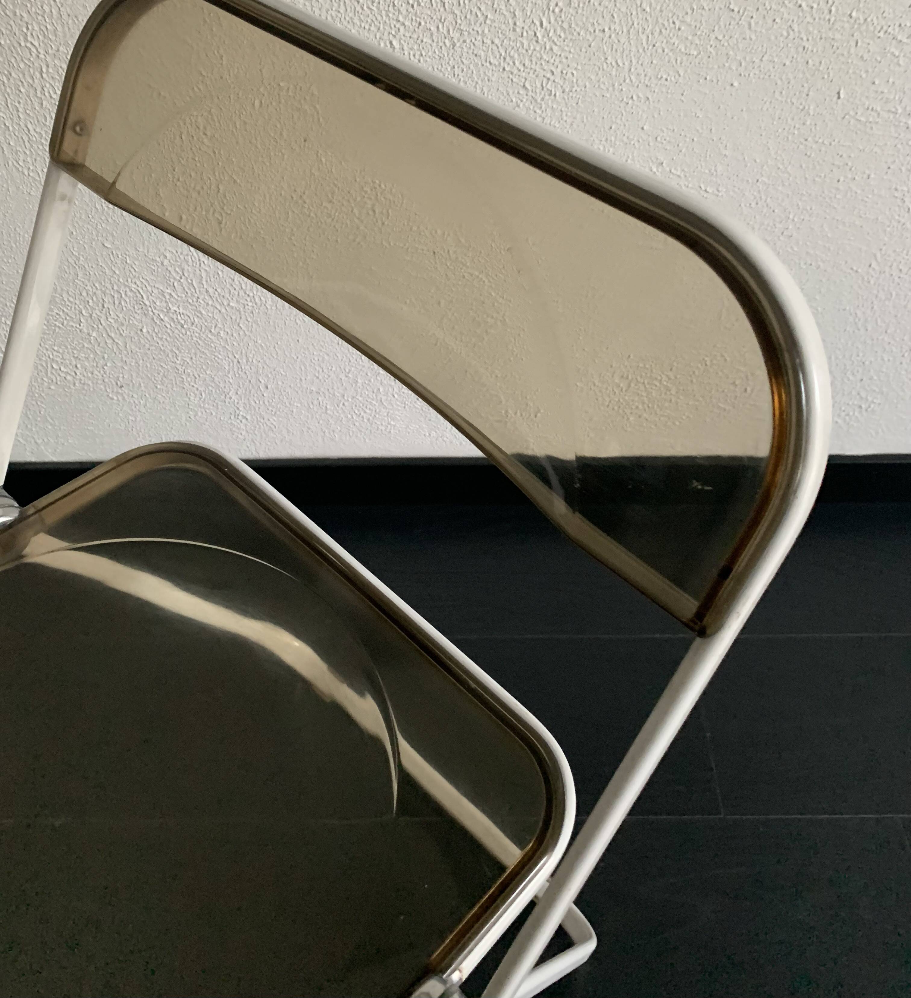 Paire de chaises vintage 1960 Plia par Giancarlo Piretti pour Castelli