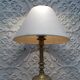 Old brass candle holder XIXth electrification vintage lampshade