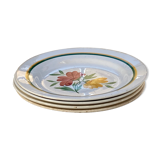 4 Digoin flower plates
