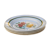 4 Digoin flower plates