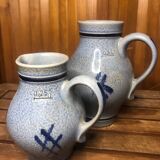 Lot de 4 pichets céramique bleu 25 & 50cl vintage