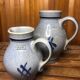 Set of 4 blue ceramic pitchers 25 & 50cl vintage
