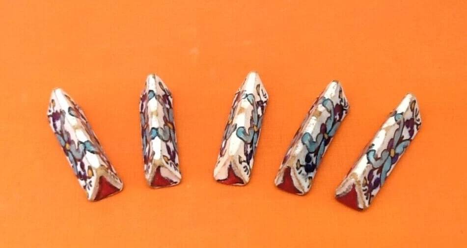 1920s-1940s 5 Tunisian Ceramic Knife Rests Nabeul