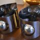 3 70s chrome metal wall lights