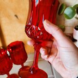 4 Ruby Longchamp glasses by Cristal d'Arques