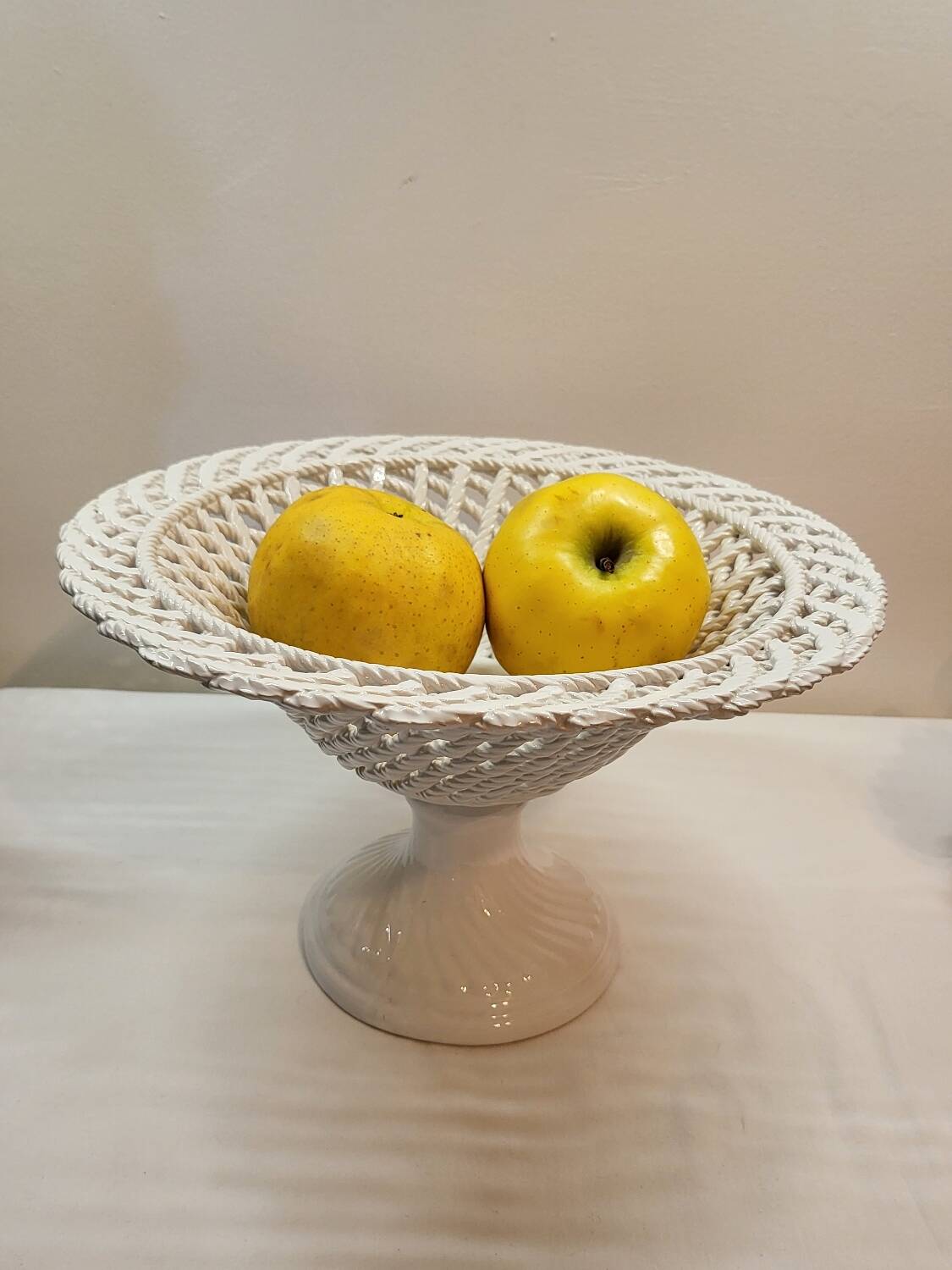 Coupe à Fruits Compotier en Céramique Tressée