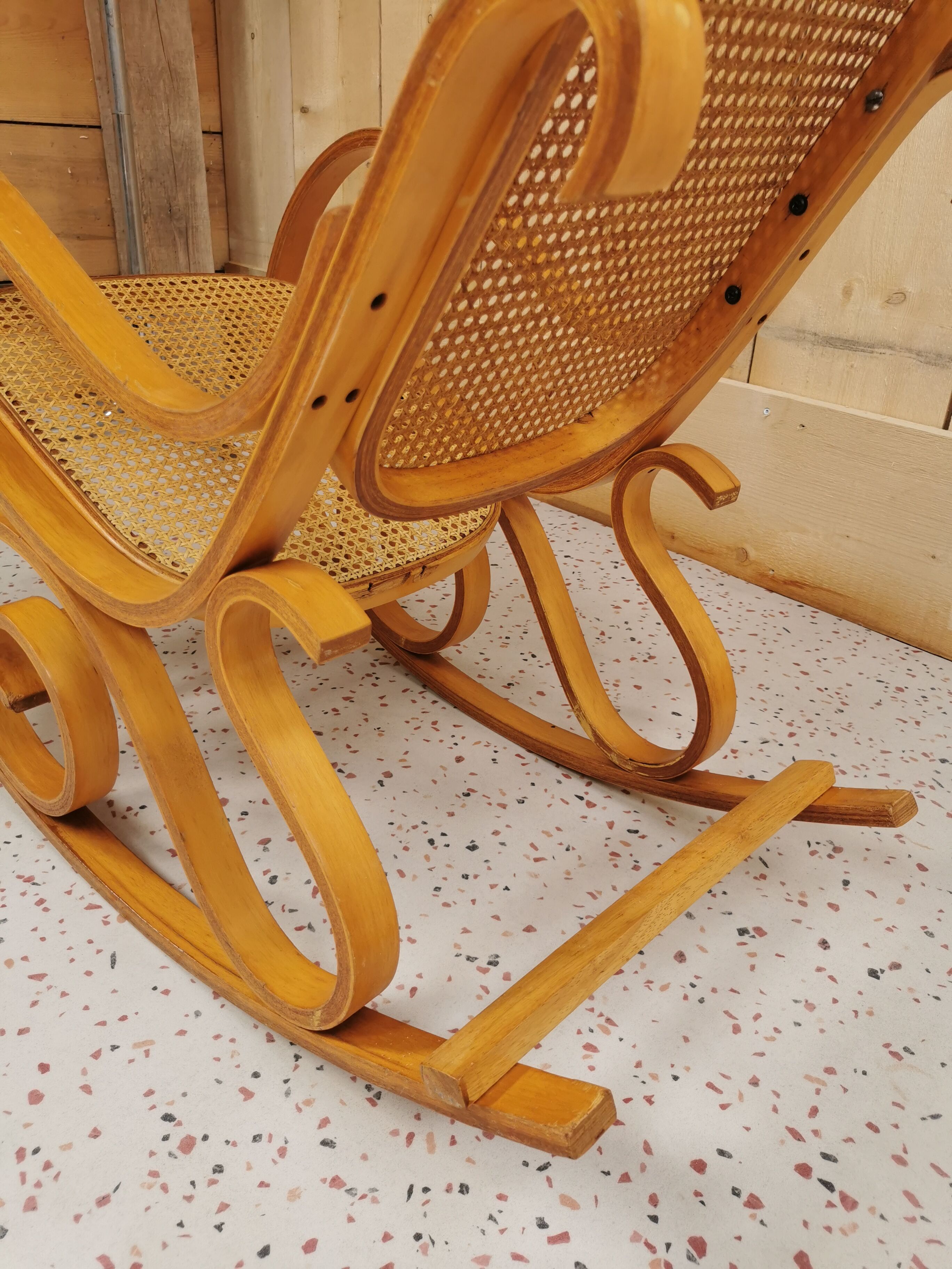 Rocking chair in caning