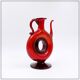 Vintage red blown glass carafe "Anneau"