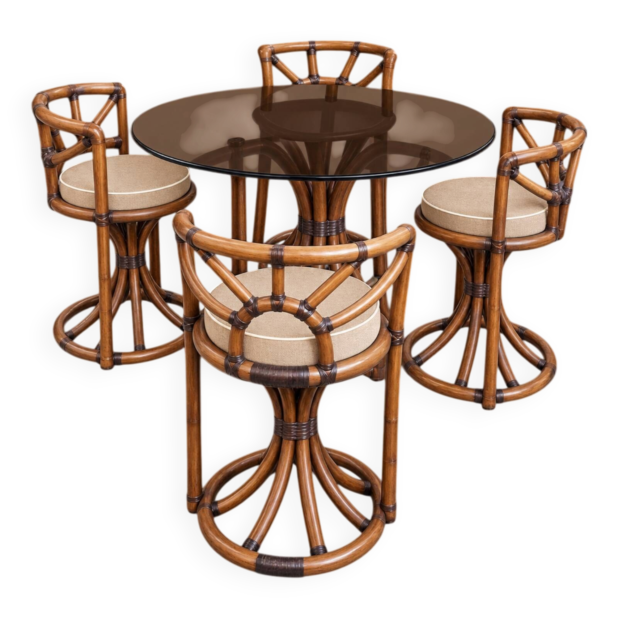 1970s bamboo dining set.