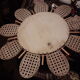 Rattan sun mirror and caning diameter 50cm