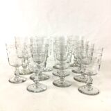 Set of 6 water glasses and 6 crystal wine glasses XIXth