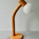 Pine articulated lamp with opaline, Scandinavian style, 70s