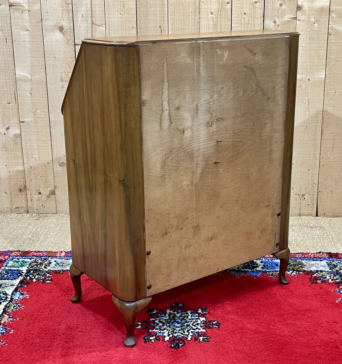 1960s English walnut secretary