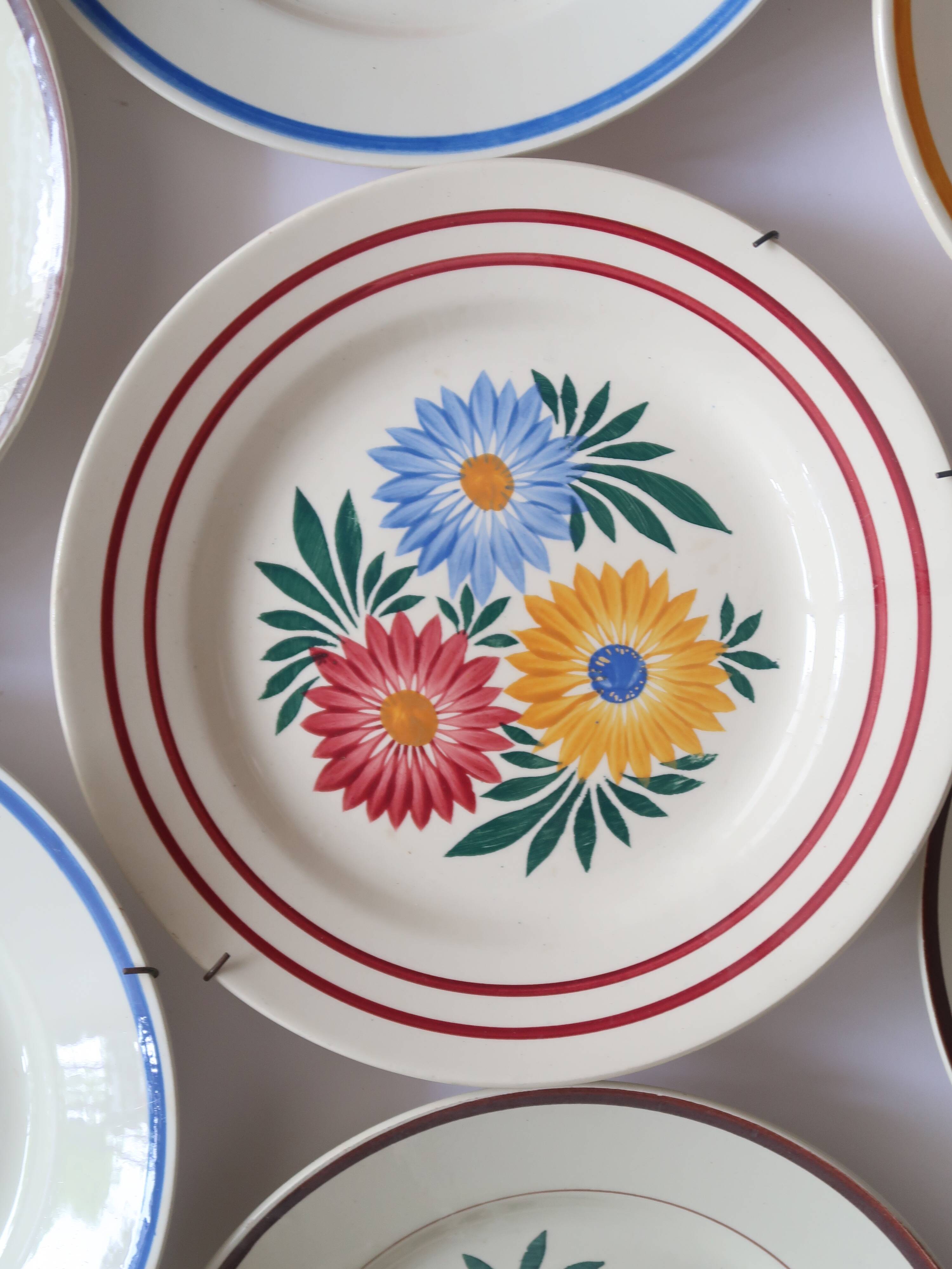 Set of 10 flower wall plates