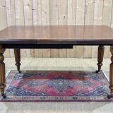 Table Victorienne à manivelle en acajou du XIXème avec 1 allonge