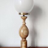 Large onyx and opaline egg lamp 60 cm