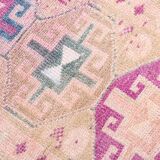3x10 Rug For Hallway Pink Blue Vintage Runner Rug, 85x318Cm