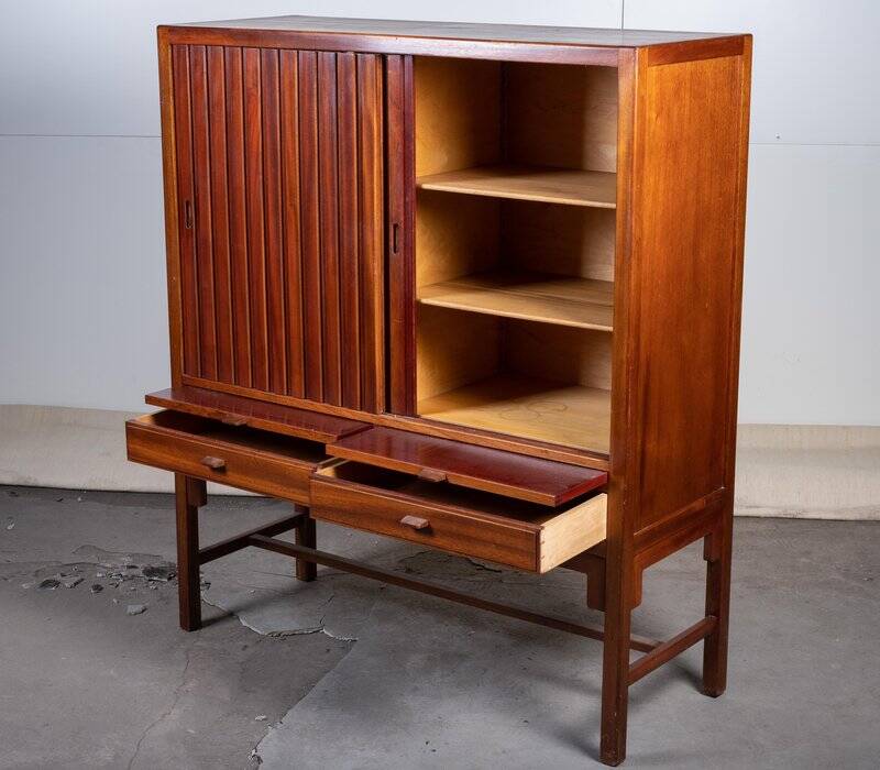 Mahogany furniture attributed to Hans J. Wegner, Denmark, 1950s