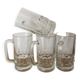 Lot de 4 belles chopes transparentes-25 cl