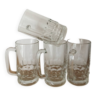 Set of 4 beautiful transparent mugs-25 cl