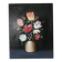 Painting on canvas still life decoration countryside bouquet flowers vintage frame black background